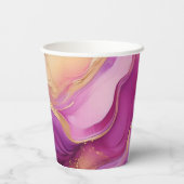 紫モダンピンクと金ゴールド- 紙コップ (裏面)