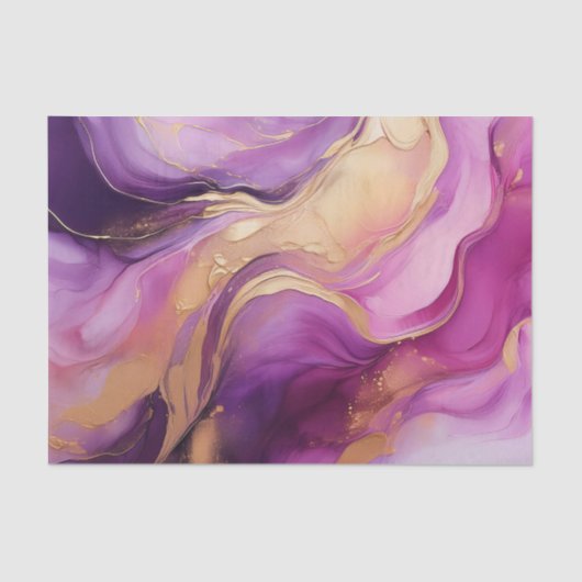 紫モダンピンクと金ゴールド- 薄葉紙 (正面)