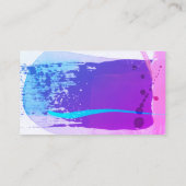 紫モダンピンクと青の抽象芸術アートデザイン 名刺 (裏面)