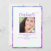 紫モダンピンクの写真コラージュ 案内状 (裏面)