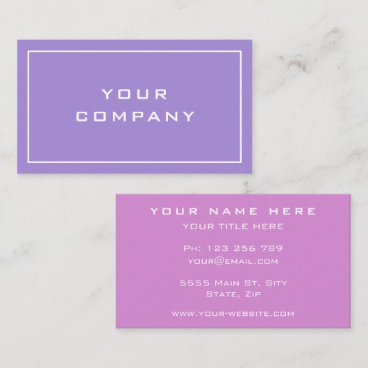 紫モダンピンクの名刺カラーの選択 名刺 (正面/裏面)