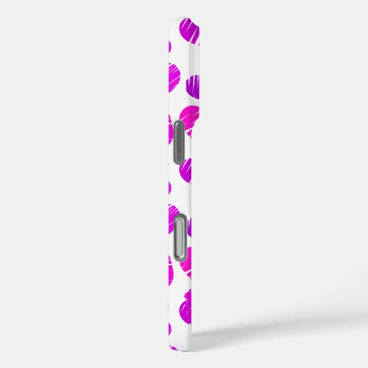 紫モダンピンクの鳩ハートバレンタイン名 Case-Mate iPhoneケース (裏面 / 右)