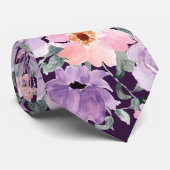紫モダンピンクフローラ水の色結婚の ネクタイ (ロール)