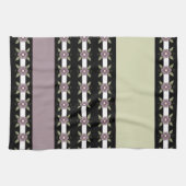 紫モダンフローラストライプと キッチンタオル (横)