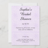 紫モダンフローラブライダルワードスクランブルゲーム 招待状 (裏面)