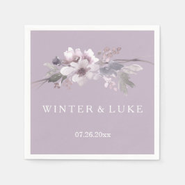 紫モダンフローラ水の色の結婚ナプキン スタンダードカクテルナプキン