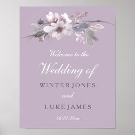 紫モダンフローラ水結婚色のポスター ポスター