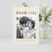 紫モダンフローラ水結婚色の写真 サンキューカード (スタンド正面)