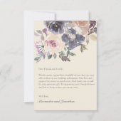 紫モダンフローラ水結婚色の写真 サンキューカード (裏面)