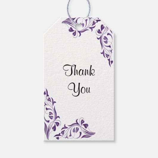 紫モダンフローラ ギフトタグ (正面)