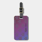 紫モダンフローラ ラゲッジタグ (正面縦)