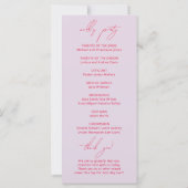 紫モダンミニマルとマゼンタの結婚式 プログラム (裏面)