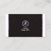 紫モダンミニマルエレガントグリッター金属箔 名刺 (裏面)