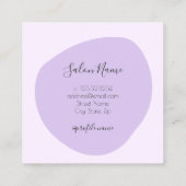 紫モダンミニマル爪、 ネイル スクエア名刺 (裏面)