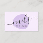 紫モダンミニマル爪、 ネイル 名刺 (正面)