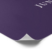 紫モダンモノグラ結婚ムの歓迎サイン ポスター (角)