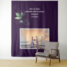 紫モダン写真の結婚緑の背景