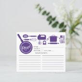 紫モダン台所用品レシピカード (スタンド正面)