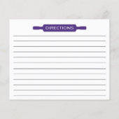 紫モダン台所用品レシピカード (裏面)