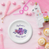 紫モダン多肉葉ブライダルシャワー ペーパープレート (パーティー)