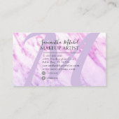 紫モダン大理石メイクアップアーティスト 名刺 (裏面)