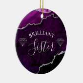 紫モダン大理石瑪瑙ブリリアントシスター セラミックオーナメント (右)