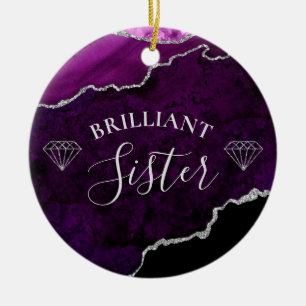 紫モダン大理石瑪瑙ブリリアントシスター セラミックオーナメント