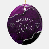 紫モダン大理石瑪瑙ブリリアントシスター セラミックオーナメント (左)