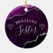 紫モダン大理石瑪瑙ブリリアントシスター セラミックオーナメント (裏面)