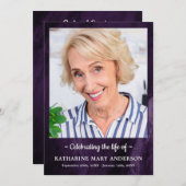 紫モダン大理石葬式 プログラム (正面/裏面)