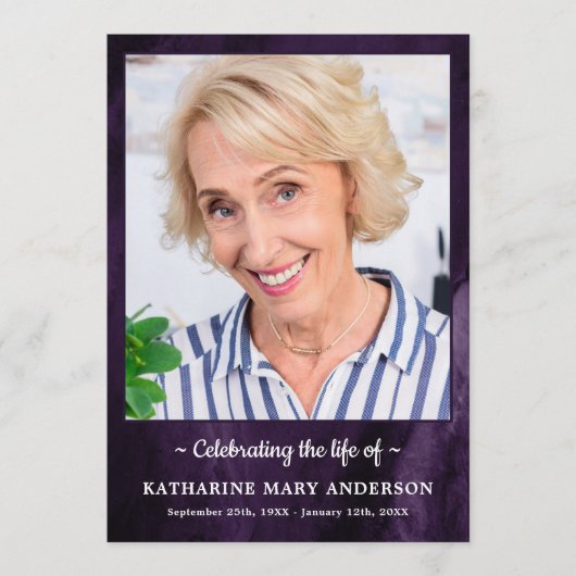 紫モダン大理石葬式 プログラム (正面)