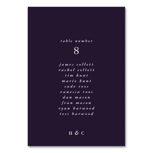 紫モダン平シンプル平結婚 テーブルナンバー (裏面)
