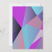 紫モダン幾何カラフル結婚の 招待状 (裏面)