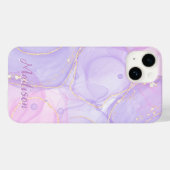 紫モダン抽象芸術パーソナライズされた Case-Mate iPhoneケース (裏面 (横))