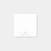 紫モダン文字モノグラムイニシャル ポストイット (正面)