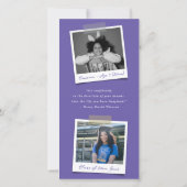 紫モダン斜めストライプ写真卒業 案内状 (裏面)