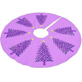 紫モダン星のミニマルなクリスマスツリー ブラッシュドポリエステルツリースカート (アングル)