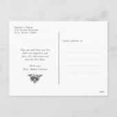 紫モダン松の木のコーン写真クリスマス シーズンポストカード (裏面)