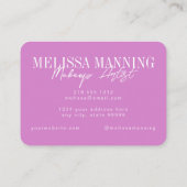 紫モダン桃色のメイクアップ名刺 名刺 (裏面)