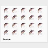 紫モダン梅フローラありパーソナライズされたがとう ラウンドシール (シート)