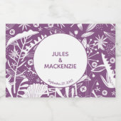 紫モダン植物学結婚院 スパークリングワインラベル (シングルラベル)