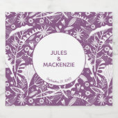 紫モダン植物学結婚院 リキュールボトルラベル (シングルラベル)