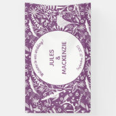 紫モダン植物学結婚院 横断幕 (縦)