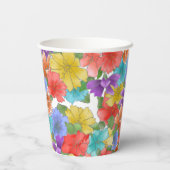 紫モダン水彩フローラ21歳の誕生日 紙コップ (裏面)