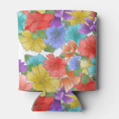 紫モダン水彩フローラ21歳の誕生日 缶クーラー (裏面)