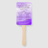 紫モダン水彩写真結婚式プログラムハ ハンドファン (裏面)