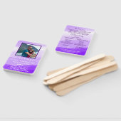 紫モダン水彩写真結婚式プログラムハ ハンドファン (組立なし)