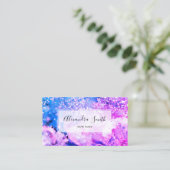 紫モダン水彩化粧アーティスト抽象芸術 名刺 (スタンド正面)