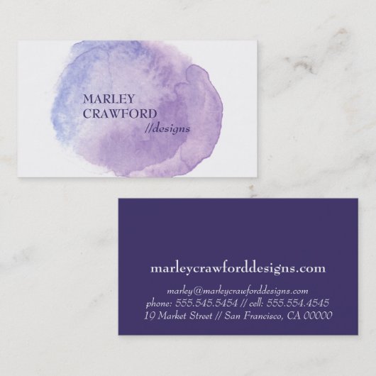 紫モダン水洗剤 名刺 (正面/裏面)