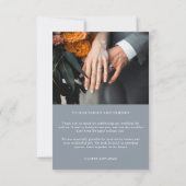 紫モダン水色フローラ結婚の サンキューカード (裏面)